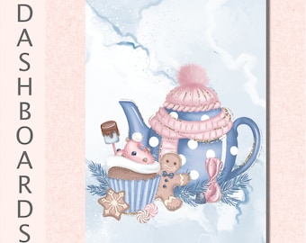 Planificador navideño / Inserto de planificador A5, tarjeta laminada