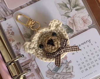 Teddy Bear Planner Charm: Dangle Clip, Bag Accessory