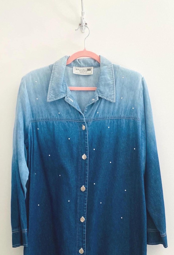 Ombré Denim Button Down