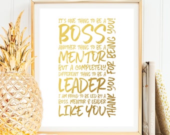 Boss Thank You Gift - It’s One Thing To Be a Boss PRINTABLE Boss Day Gift for Boss Appreciation Day Woman Boss Leaving Gift Boss Gift Ideas