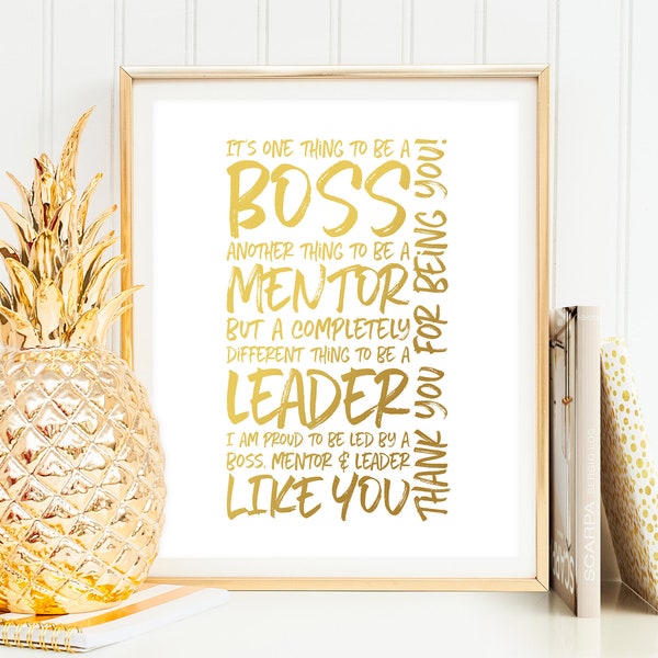 Boss Thank You Cadeau - C’est une chose d’être un cadeau Boss PRINTABLE Boss Day pour Boss Appreciation Day Woman Boss Leaving Gift Boss Idées cadeaux