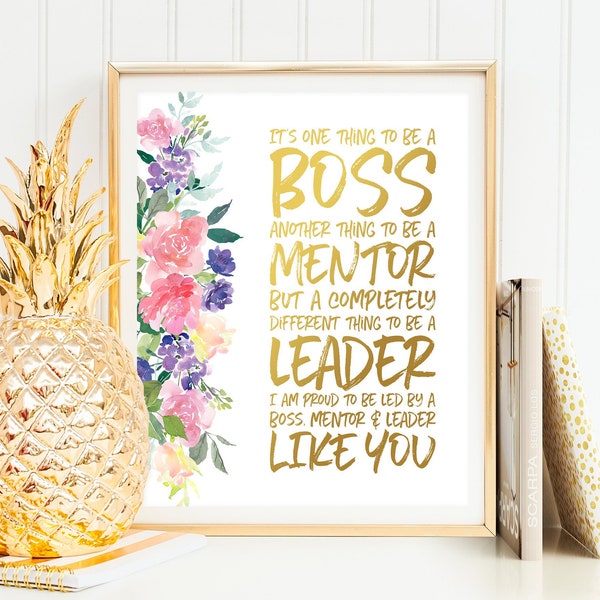 Boss's Day Gift Boss Day PRINTABLE Boss Appreciation Gift Boss Christmas Gift Boss Gift for Her Boss Leaving Gift Boss Present Boss Farewell