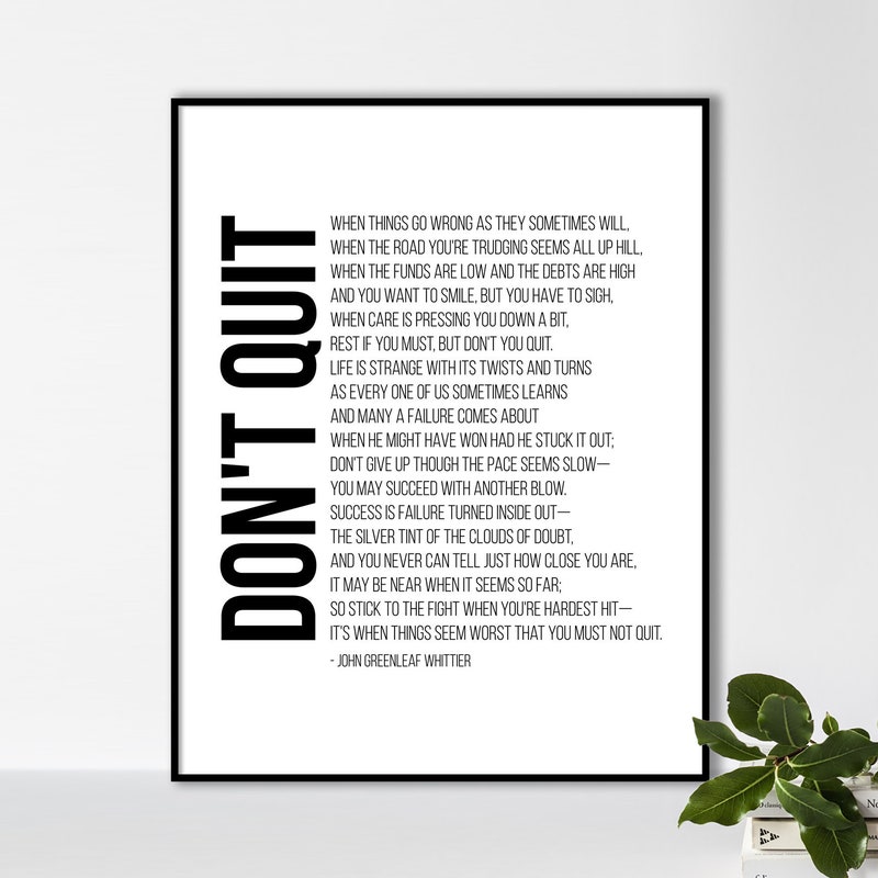 Dont Quit Poem Etsy