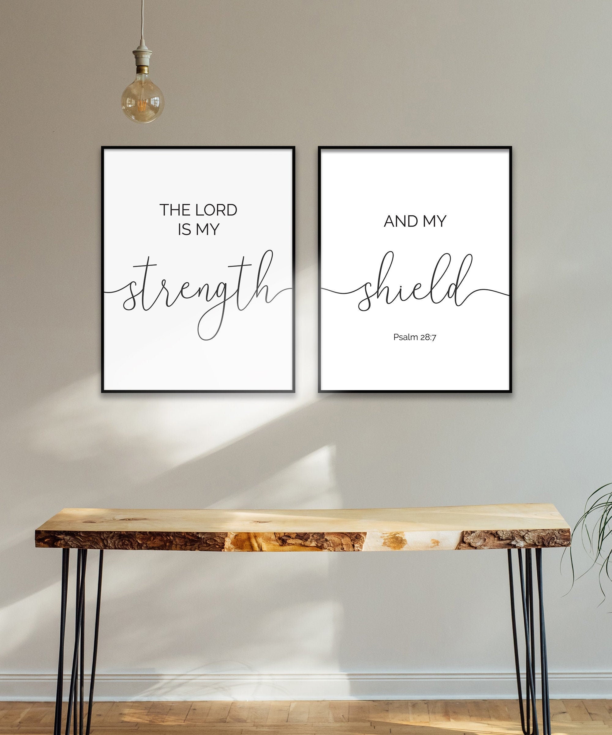 The Lord is My Strength and My Shield Psalm 28 7 Scripture | Etsy