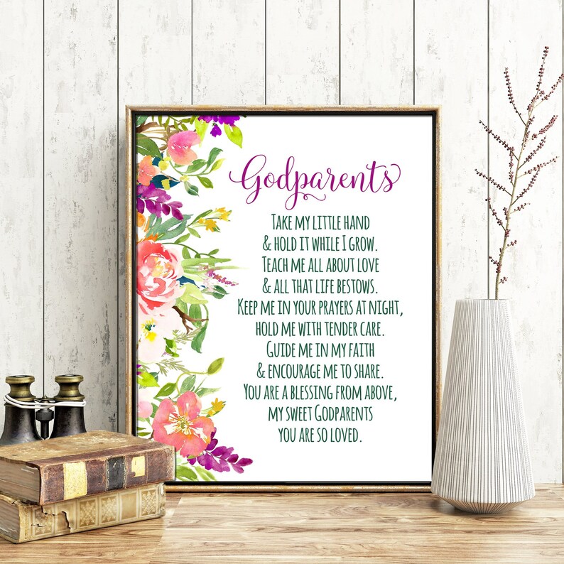 Christening Gift for Godparents Take My Little Hand and Hold Etsy