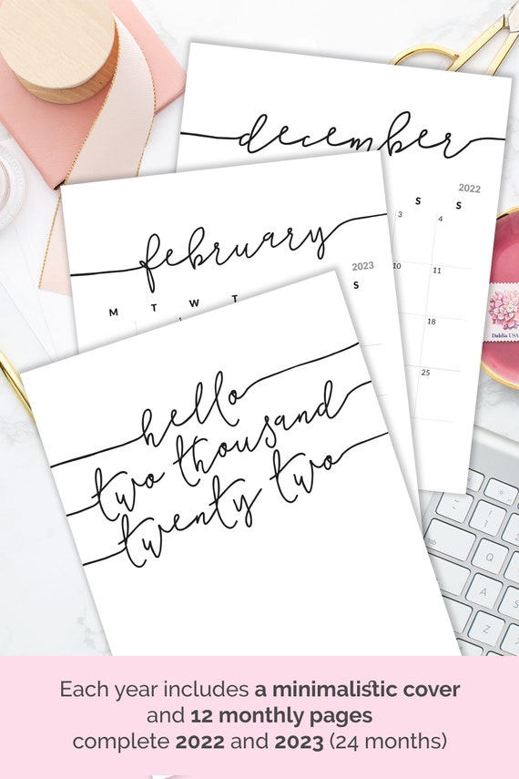 Calendrier 2023 Maquillage Calendrier Imprimable 2022-2023 Calendrier Pour Frame Planner | Etsy Canada