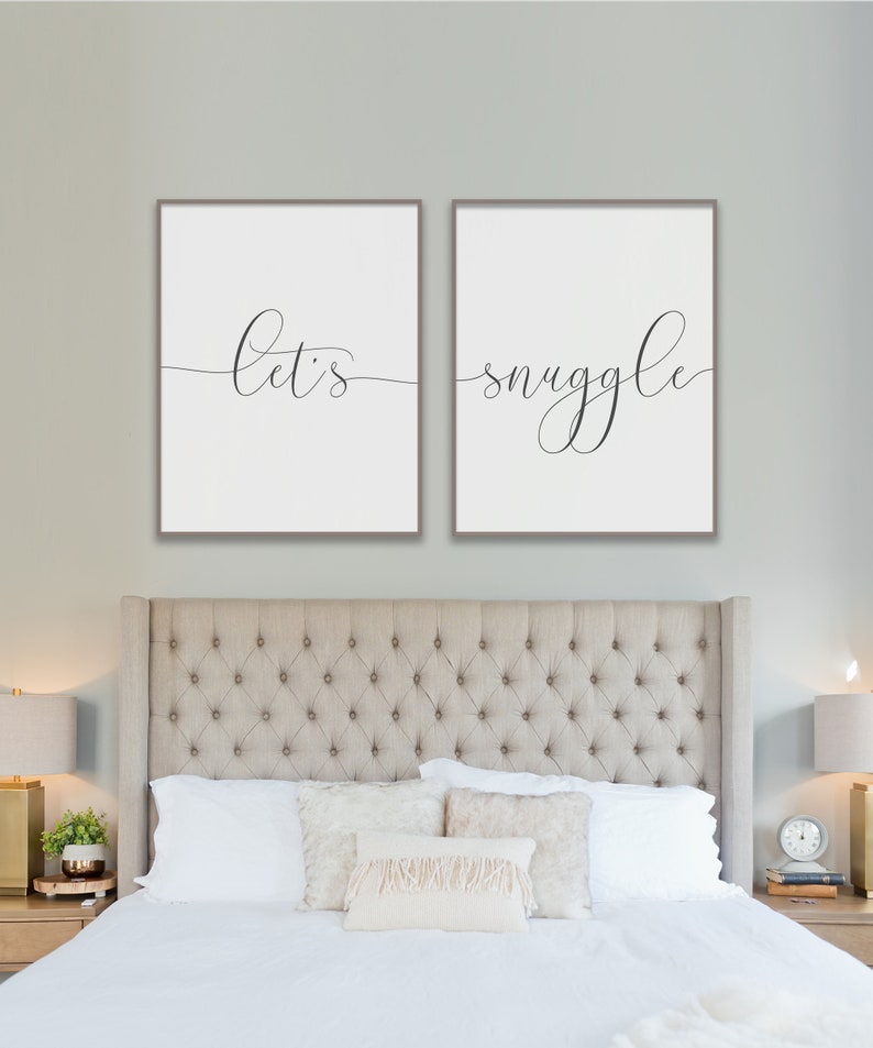 Lässt Kuscheln Schlafzimmer Wand Dekor druckbare Poster Set | Etsy