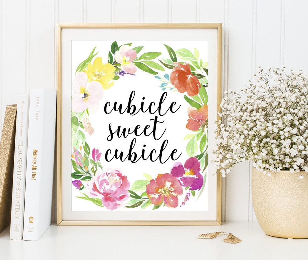 Cubicle Sweet Cubicle Sign PRINTABLE Office Decor Cubicle Wall Art Inspirational Quote Motivational Quote Office Sign Floral Office Decor - Etsy cubicle-sweet-cubicle-sign-printable-office-decor-cubicle-wall-art-inspirational-quote-motivational-quote-office-sign-floral-office-decor-etsy