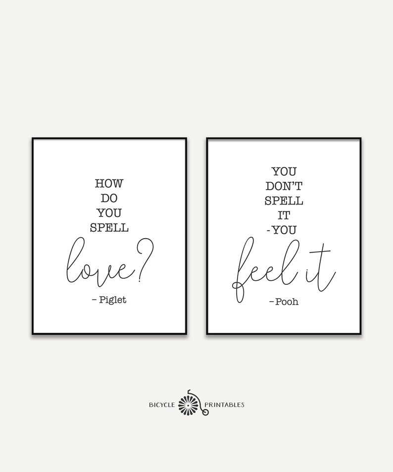 How Do You Spell Love Piglet You Dont Spell It You Feel It Etsy