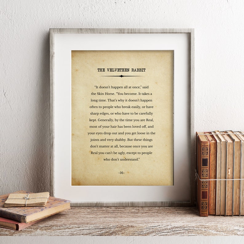 the velveteen rabbit print rabbit quote children bedroom