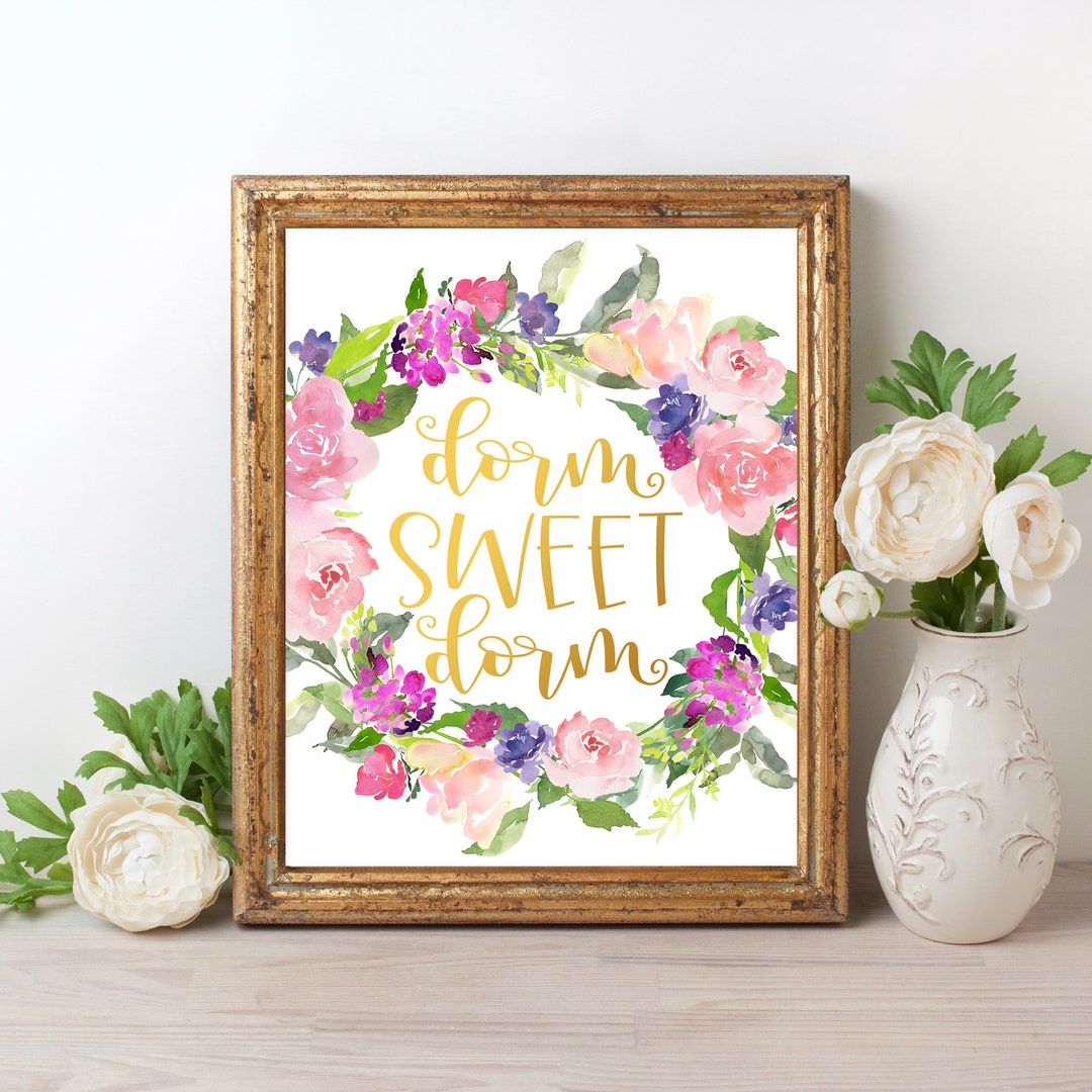 Dorm Sweet Dorm Sign PRINTABLE Dorm Room Wall Decor Dorm Decor College ...