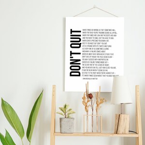 Don’t Quit Poem Print, Printable Quote Poster Wall Art, Poetry Wall Art ...