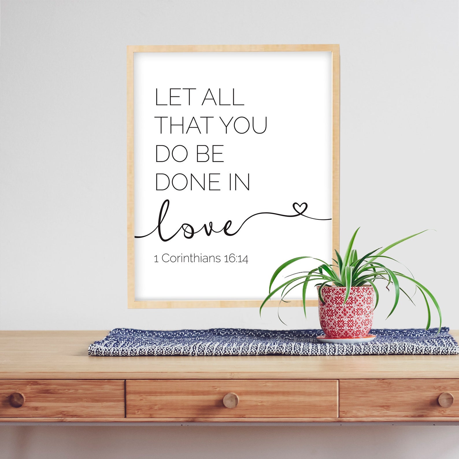 Let All You Do Be Done in Love, Bible Verse Printable Quote, Valentine ...