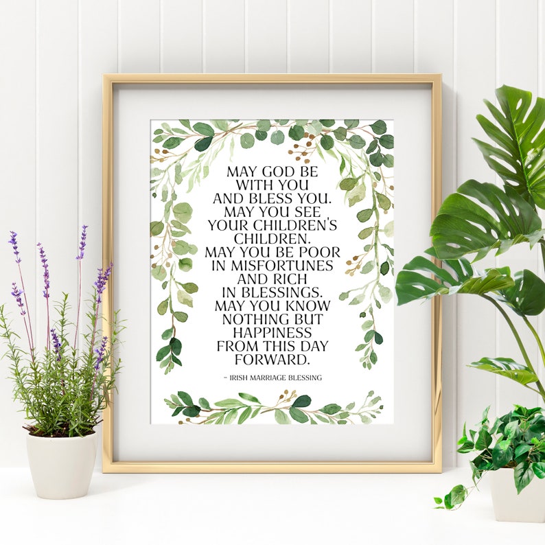 Irish Marriage Blessing Printable Quote Printable Wall Art - Etsy