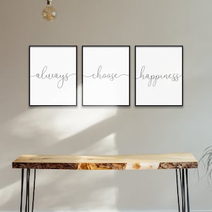 Always Choose Happiness Motivational Quote Printable Poster Set of 3 ...