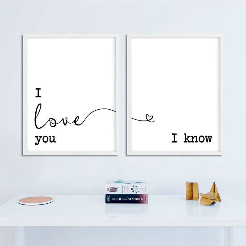 I Love You I Know Love Gift Printable Romantic Quote Print Set Etsy