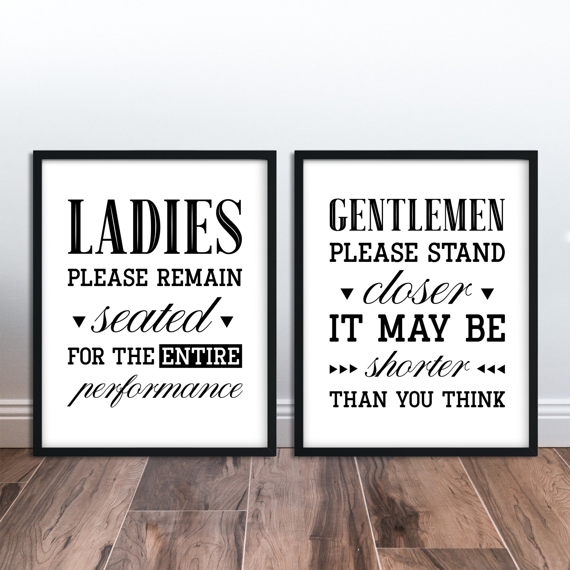 Bathroom Set of 2 Prints Ladies Please Remain Seated Gentlemen - Etsy