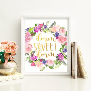 Dorm Sweet Dorm Sign PRINTABLE Dorm Room Wall Decor Dorm Decor College ...