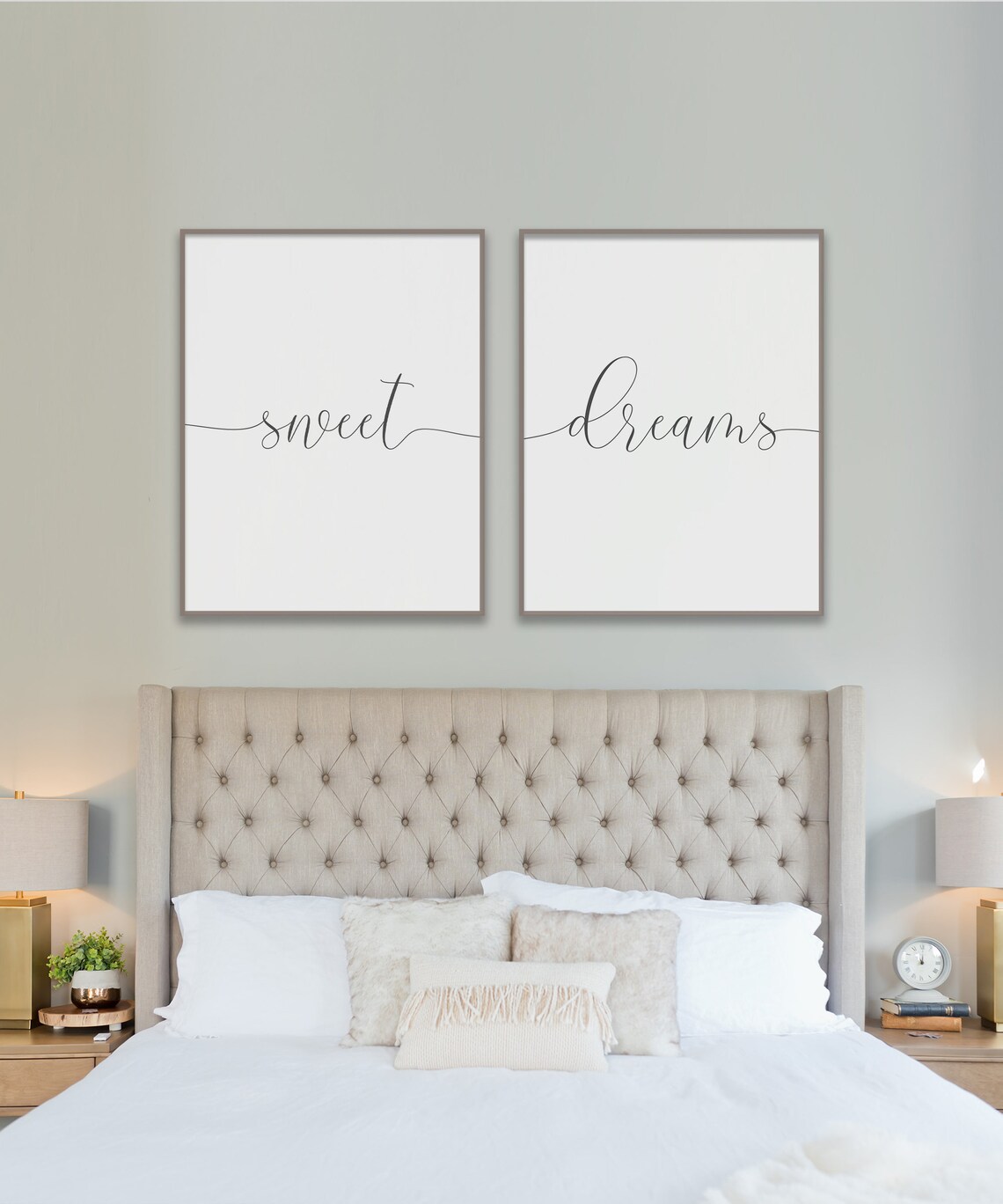 Sweet Dreams Bedroom Quote Printable Poster Set of 2 Pieces - Etsy