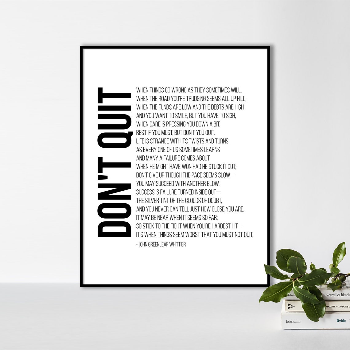 Dont Quit Poem Print Printable Quote Poster Wall Art Poetry Etsy