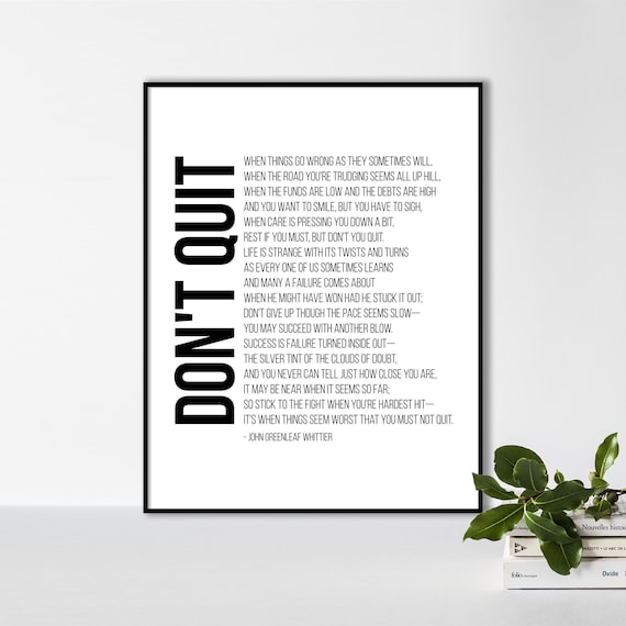 Don’t Quit Poem Print, Printable Quote Poster Wall Art, Poetry Wall Art, Inspirational Quote Poetry Wall Art, Famous Quotes Minimalist Decor