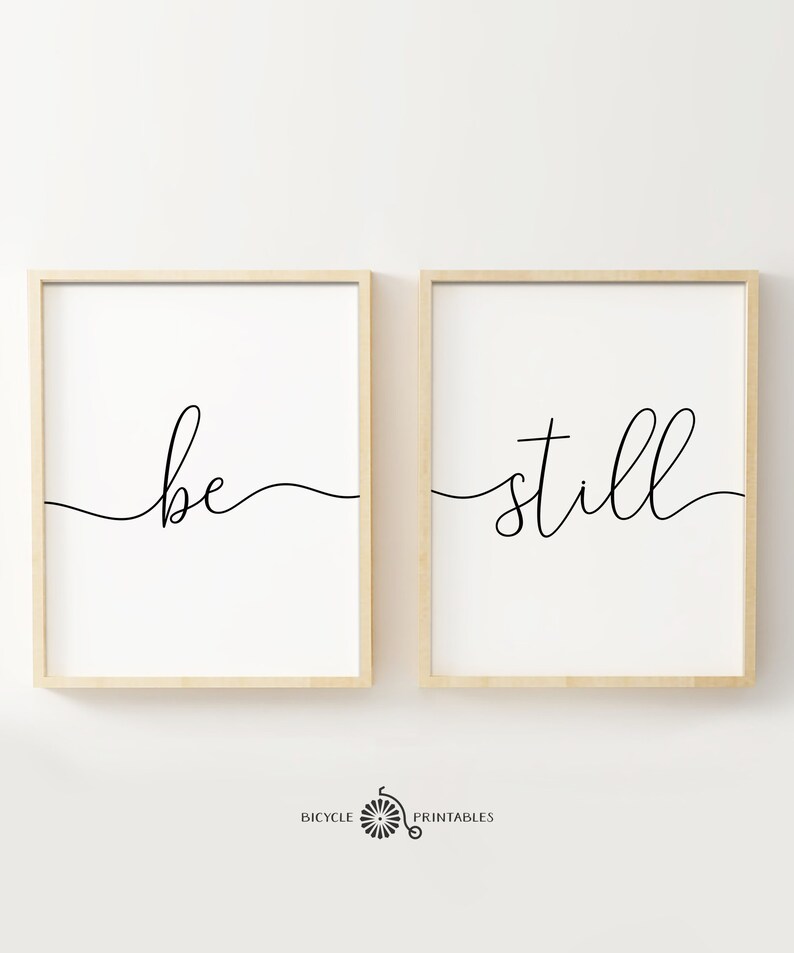 Be Still Quote Print Printable Poster Set of 2 Pieces - Etsy
