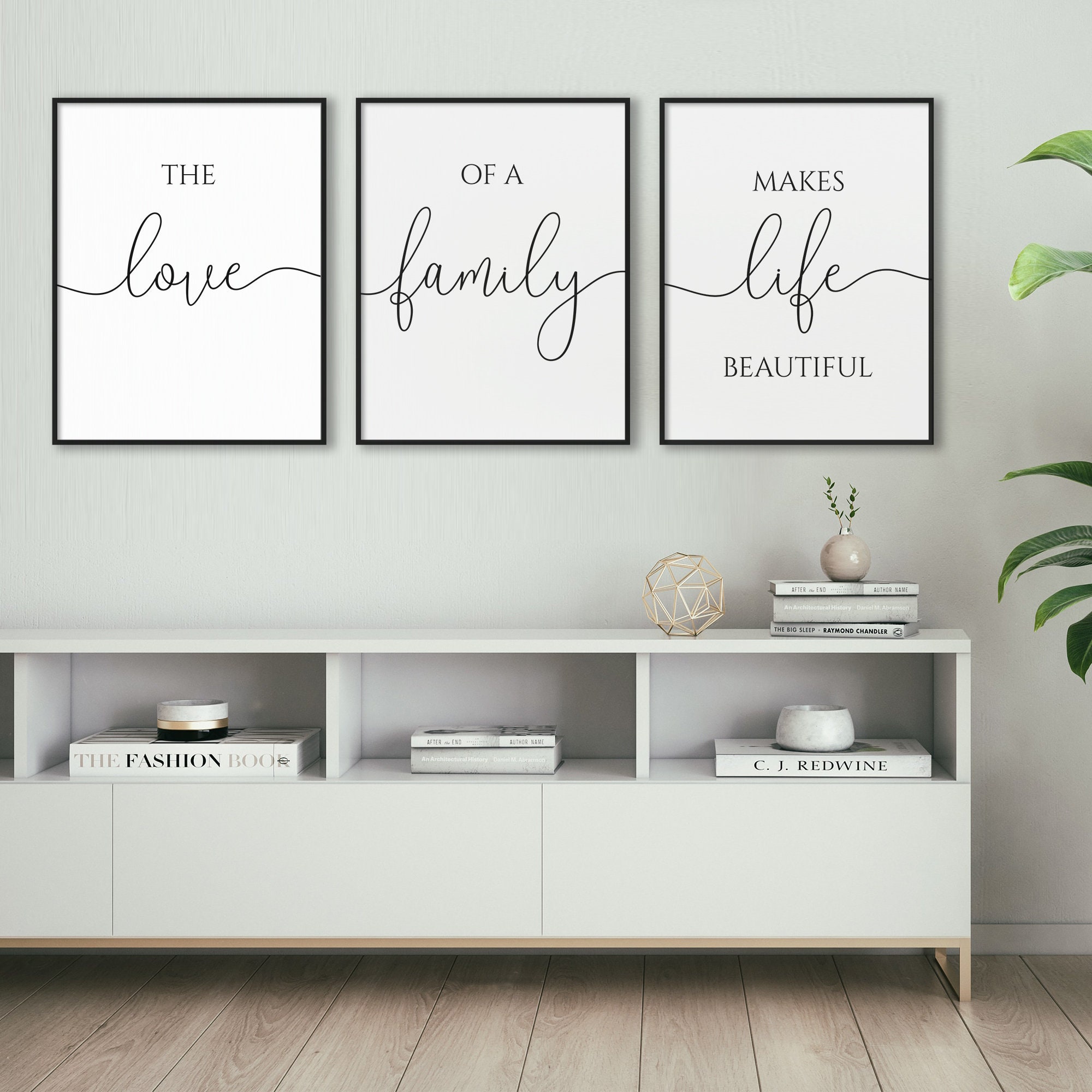 Autocollant Mural Citation 'The Love Of A Family Makes Life Beautiful' - Déco Maison, Marque RexburgVinyl, Neuf