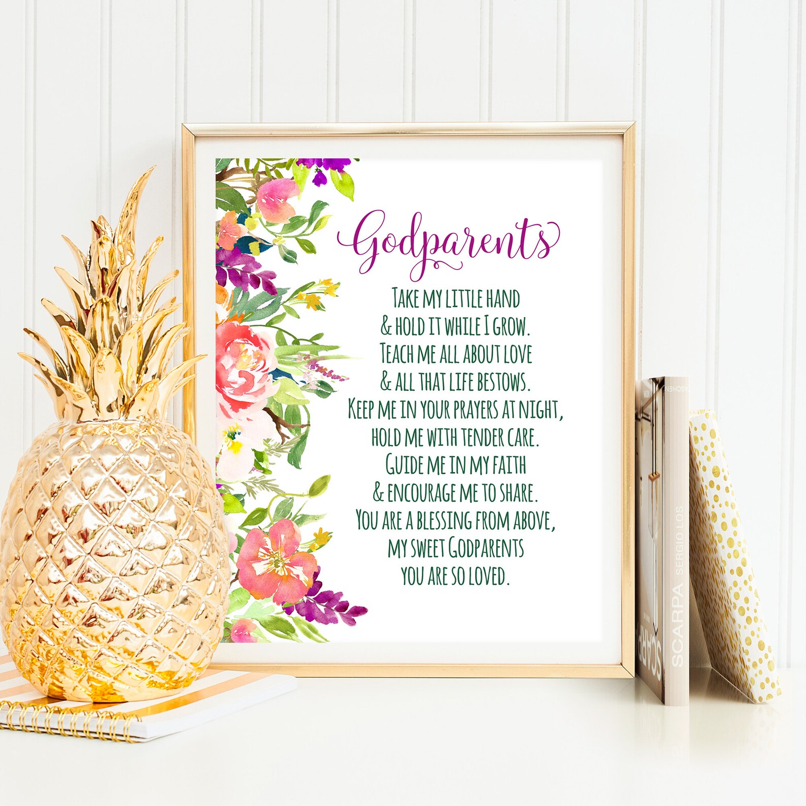 Christening Gift for Godparents Take My Little Hand and Hold Etsy