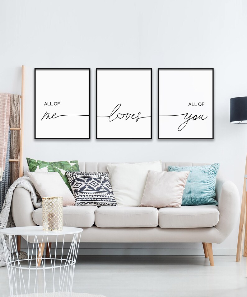 All of Me Loves All of You Love Quote Printable Poster Set - Etsy