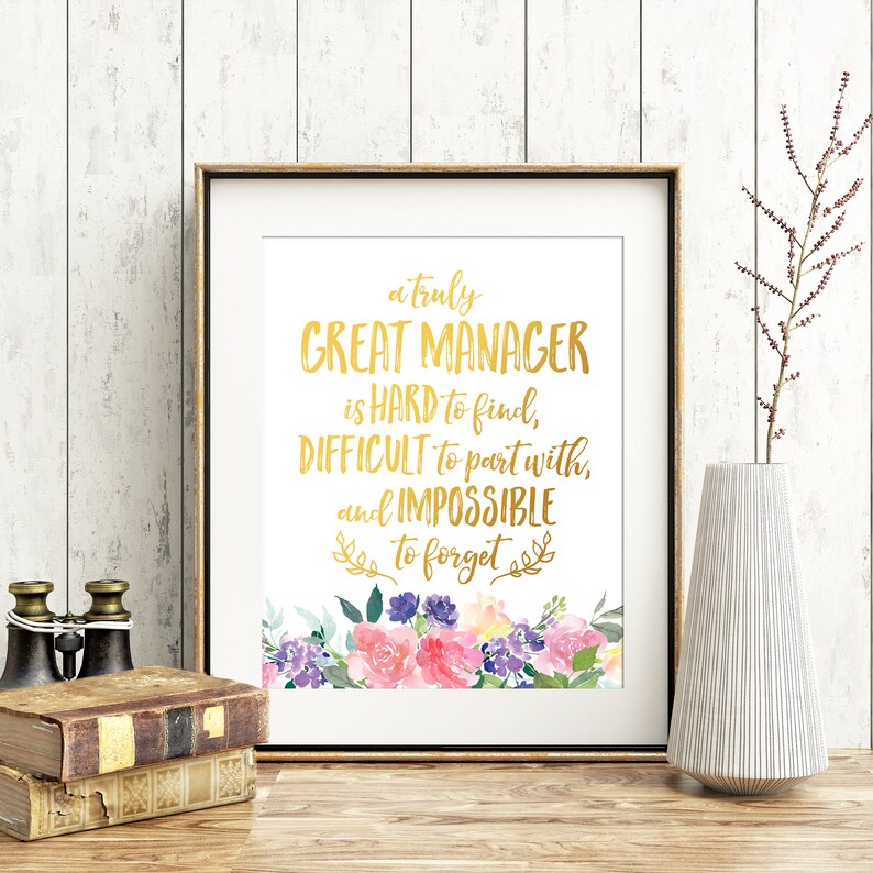 Manager Gift A Truly Great Manager PRINTABLE QUOTE Manager Etsy