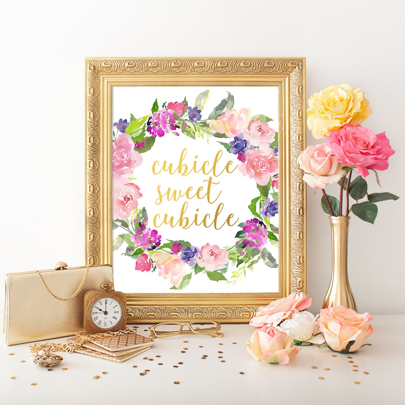 Cubicle Decor Cubicle Sweet Cubicle Sign PRINTABLE Office - Etsy
