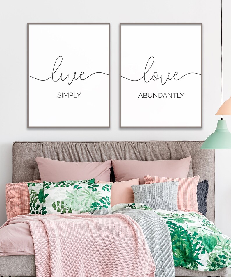 Live Simply Love Abundantly Inspirational Quote Set of 2 - Etsy