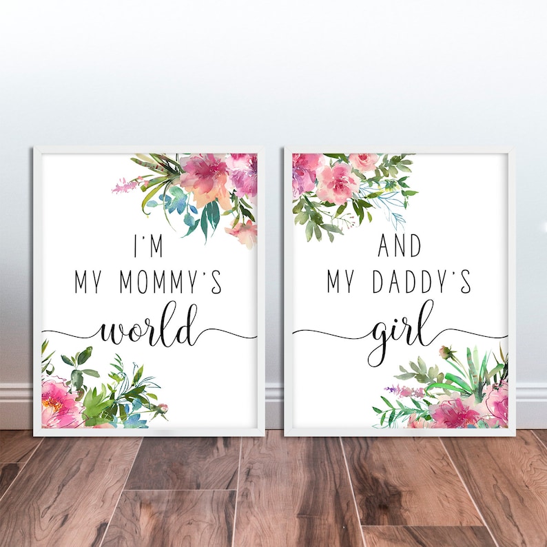 Im my Mommys World and my Daddys Girl Printable Quote | Etsy