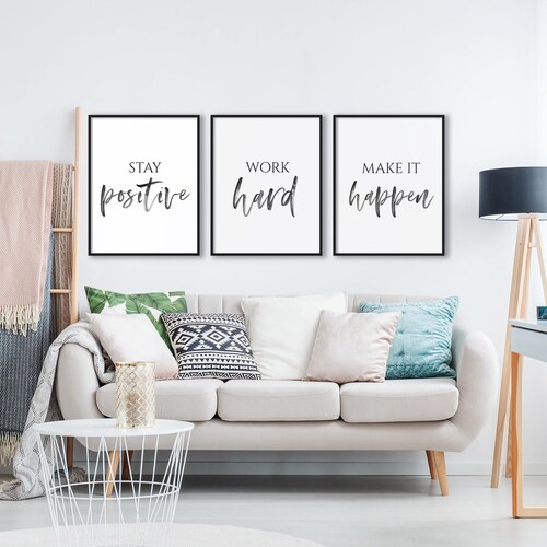 Stay Positive Work Hard Make It Happen Inspirational Quote - Etsy