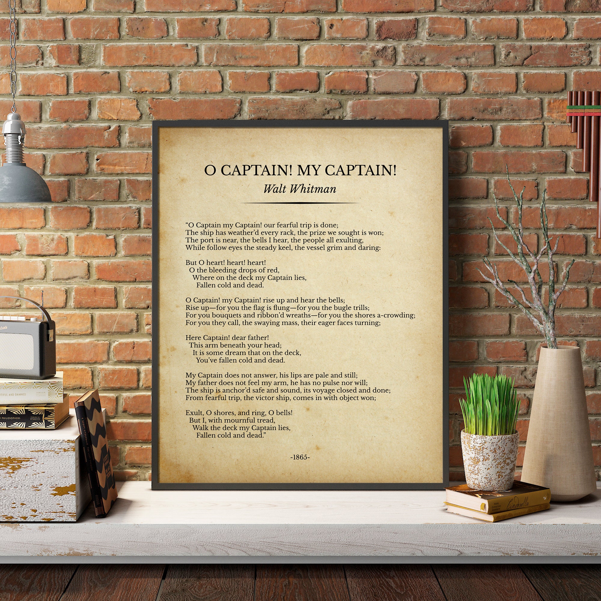 O Captain My Captain Poem Print Walt Whitman Poem Print Poetry Etsy