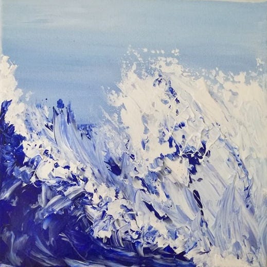 Ocean Spray Acrylic Painting on Canvas Abstract Ocean Etsy UK
