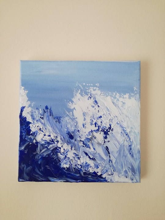 Ocean Spray Acrylic Painting on Canvas Abstract Ocean Etsy UK