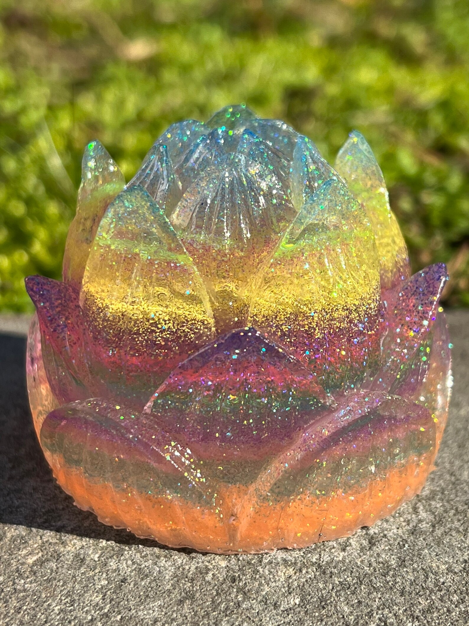 Resin Lotus Flower Paperweight Etsy