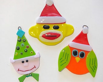 3 pc glass christmas ornament set christmas ornaments glass ornaments fused glass holiday ornaments free shipping - Fused Glass Christmas Ornaments 3 pc glass christmas ornament set christmas ornaments glass ornaments fused glass holiday ornaments free shipping - Fused Glass Christmas Ornaments
