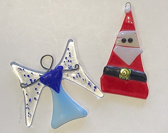 2 pc glass christmas ornament set christmas ornaments glass ornaments fused glass holiday ornaments free shipping - Fused Glass Christmas Ornaments 2 pc glass christmas ornament set christmas ornaments glass ornaments fused glass holiday ornaments free shipping - Fused Glass Christmas Ornaments