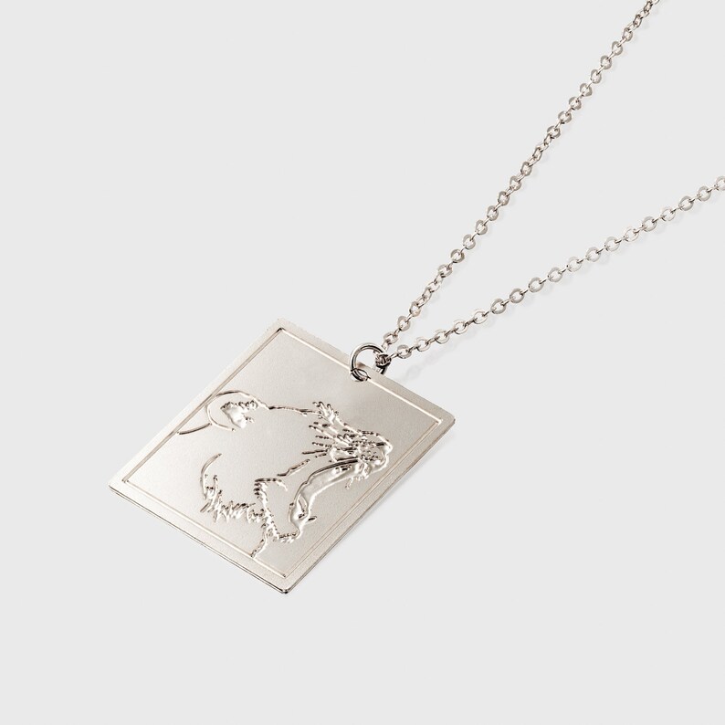Animal lover gift lioness silver necklace