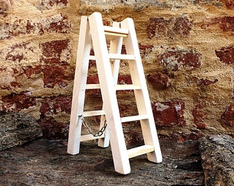 Wooden ladder folding furniture, step stool, jewel case, gift idea, wooden ladder with steps ladder ornamental stool door necklaces earrings