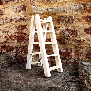 Wooden ladder folding furniture, step stool, jewel case, gift idea, wooden ladder with steps ladder ornamental stool door necklaces earrings