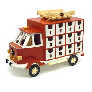 Calendario avvento MAXI, grande camion in legno, calendario di natale, avvento natalizio, calendario perpetuo, regalo bambini, regalo natale