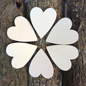 6 pz Cuore di legno, sagoma legno, cuore profilo, cuore baby mobile, cuore decoro, cuori per le feste, cuori da dipingere, legno grezzo