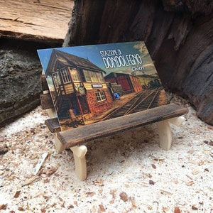 Visitenkartenhalter aus Holz, Ständer aus Holz, Briefpapier, Architektengeschenk, Schreibtisch-Organizer, Holzbank