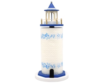 Porte-rouleau de cuisine, porte-rouleau de papier, porte-rouleau en bois, phare nautique, style marin, meubles de cuisine, porte-rouleau de papier, cadeau pour maman