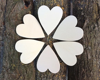 6 pcs heart cutout of wood, heart cut outs, heart wood, heart party decorations, heart supplies, heart home decor, heart silhouette