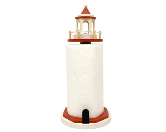 Paper towel holder, kitchen roll holder, wooden lighthouse, kitchen paper holder, wooden furniture, marine furniture, mother's day gift