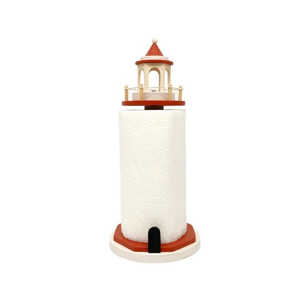 Porte-rouleau de cuisine, porte-rouleau de papier, porte-rouleau en bois, phare nautique, style marin, meubles de cuisine, porte-rouleau de papier, cadeau pour maman